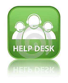Help desk (customer care team icon) special soft green square bu