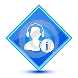 Help Desk icon isolated on special blue diamond button illustration