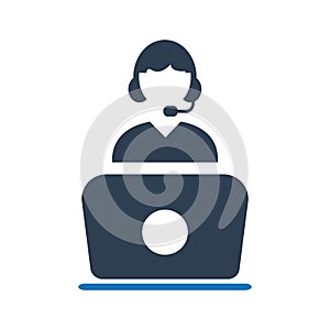 Help desk,Receptionist, Customer Services, Employee,Business person icon
