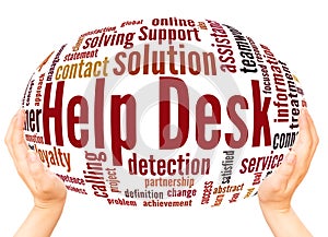 Help Desk word cloud sphere concept