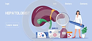 Help fight liver disease month concept vector. Medical event is celebrated in March. Hepatology concept vector for medical website