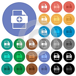 Help file type round flat multi colored icons