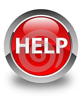 Help glossy red round button