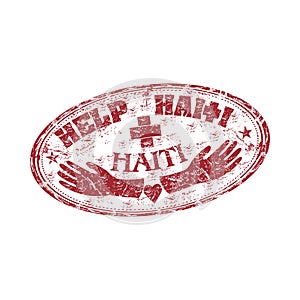 Help Haiti rubber stamp