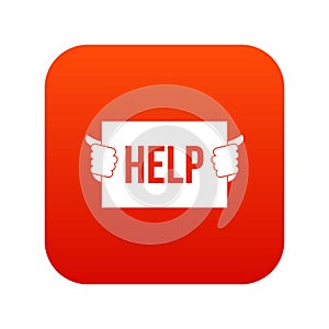 Help icon digital red