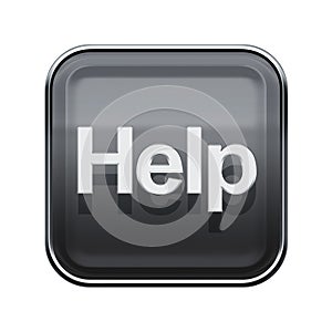 Help icon glossy grey.