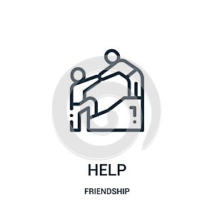 help icon vector from friendship collection. Thin line help outline icon vector illustration. Linear symbol for use on web and