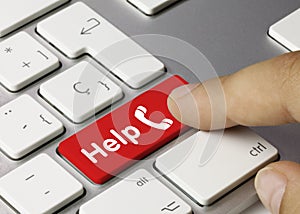 Help. - Inscription on Red Keyboard Key