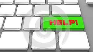 Help Keyboard button faq - internet Online assistance at website technical support concept customer service - 3d