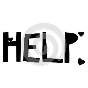 Help letter 3d illustration texture graphic