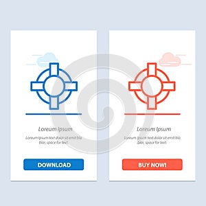 Help, Lifesaver, Support  Blue and Red Download and Buy Now web Widget Card Template