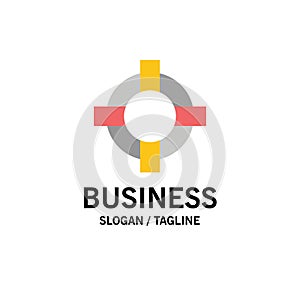 Help, Lifesaver, Support Business Logo Template. Flat Color