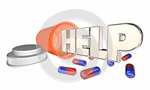 Help Medicine Health Care Assistance Pill Bottle Feel Better