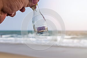 `HELP` message in glass bottle