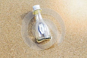 `HELP` message in glass bottle