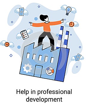 Help in professional development. Qualified employee training program. Human resource management
