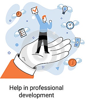 Help in professional development. Qualified employee training program. Human resource management