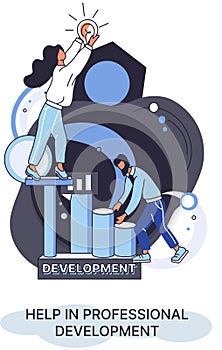 Help in professional development. Qualified employee training program. Human resource management
