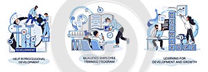 Help in professional development. Qualified employee training program. Learning for software development and growth