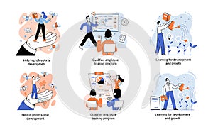 Help in professional development. Qualified employee training program. Learning for software development and growth