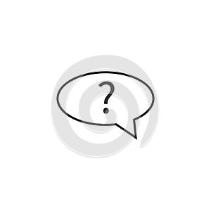 Help, query, question mark, support icon. Vector illustration, flat design