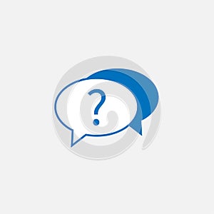 Help, query, question mark, support icon. Vector illustration, flat design.