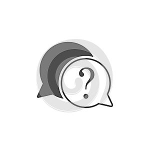 Help, query, question mark, support icon. Vector illustration, flat design