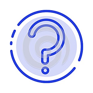 Help, Question, Question Mark, Mark Blue Dotted Line Line Icon