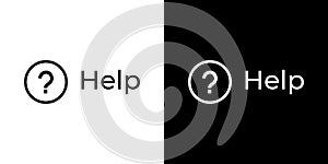 Help, question mark icon vector in clipart style