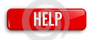 Help Red Button Isolated on White