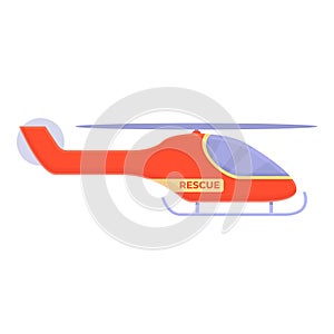 Help rescue helicopter icon, cartoon style