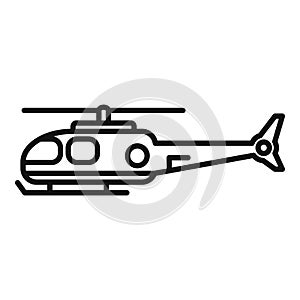 Help rescue helicopter icon outline vector. Air transport