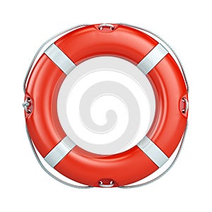 Help, safety, security concept. Lifebelt, life buoy isolated on white background