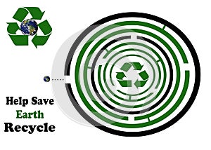 Help Save Earth Recycle Round Maze