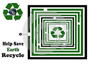 Help Save Earth Square Recycle Maze