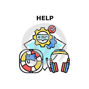 Help Service Vector Concept Color Illustration