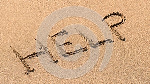 Help Sign Drawn On Sand