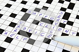 Help, Support, Advice, Client, Service Crossword