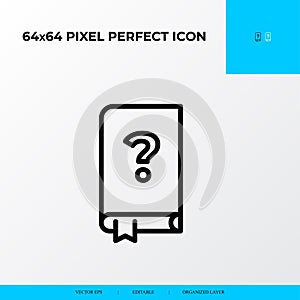 Help and Support vector line icon style. User Guide 64x64 Pixel perfect icon