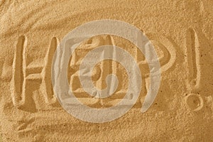 Help text Sign on the beach