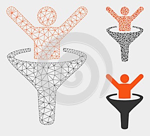 Help Vector Mesh 2D Model and Triangle Mosaic Icon