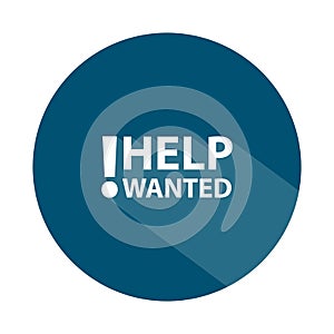 help wanted badge on white