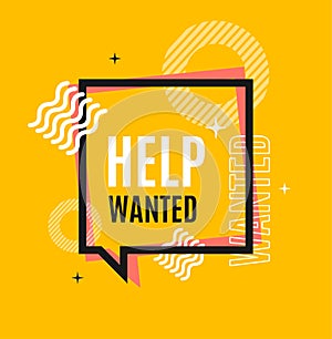 Help Wanted Concept Square Banner Poster Flyer. Vector