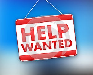 Help Wanted icon, Sign. Help Wanted label. Vector stock illustration