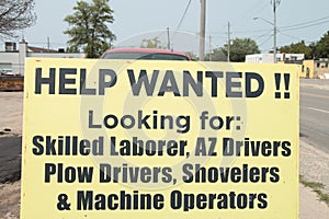 help wanted looking for skilled laborer az drivers plow drivers shovelers. p