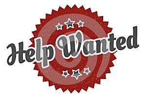 help wanted sign. help wanted vintage retro label.