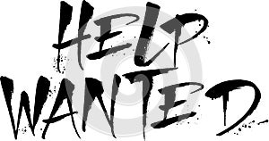 Help wanted text sign illustration