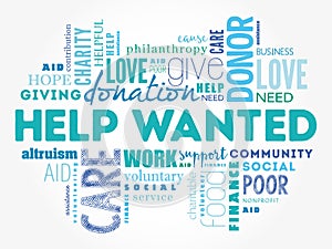 Help Wanted word cloud collage