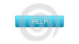 Help web interface button blue color, support online, assistance application