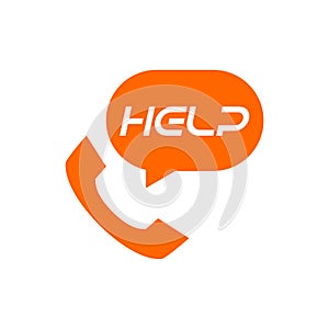 Help word icon isolated on white background